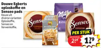 Kruidvat Douwe Egberts oploskoffie en Senseo pads aanbieding