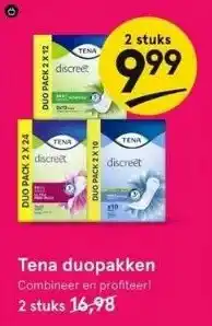 Etos Tena duopakken combineer en profiteer! 2 stuks 16,98 aanbieding