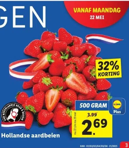 Lidl Hollandse aardbeien aanbieding