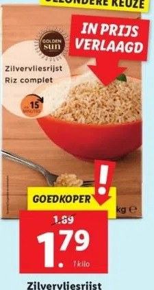 Lidl Zilvervliesrijst aanbieding