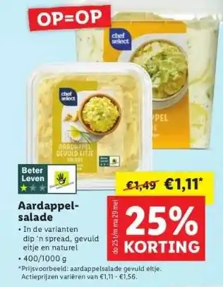 Lidl Aardappelsalade aanbieding