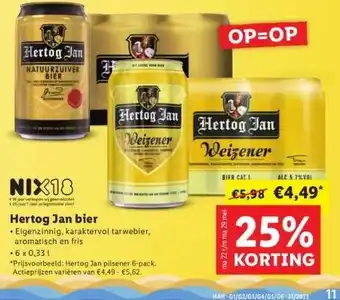 Lidl Hertog jan bier aanbieding