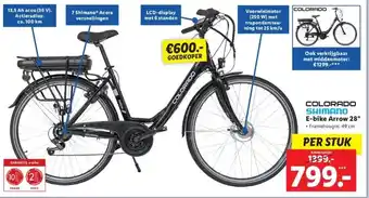 Lidl Colorado shimano e-bike arrow 28 • framehoogte: 49 cm aanbieding