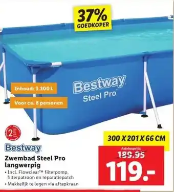 Lidl Zwembad steel pro langwerpig aanbieding