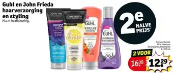 Kruidvat Guhl en john frieda haarverzorging en styling aanbieding