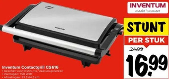 Vomar Voordeelmarkt Inventum contactgrill cg616 aanbieding