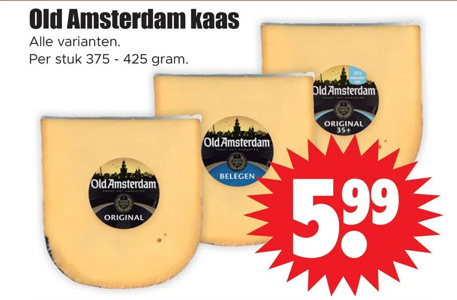 Old amsterdam kaas aanbieding bij Dirk