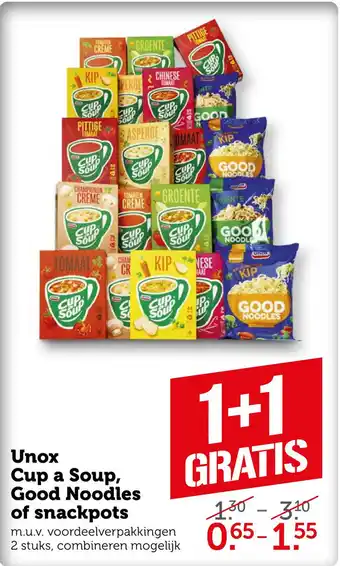 Coop Unox OX Cup a Soup, Good Noodles of snackpots aanbieding