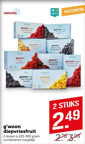 Coop g'woon diepvriesfruit aanbieding