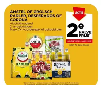 Jumbo AMSTEL OF GROLSCH RADLER, DESPERADOS OF CORONA aanbieding