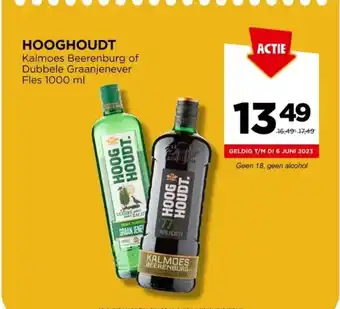 Jumbo HOOGHOUDT Kalmoes Beerenburg of Dubbele Graanjenever Fles 1000 ml aanbieding