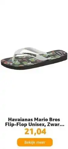 Amazon Havaianas mario bros flip-flop unisex, zwart, 33/34 eu aanbieding