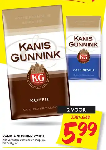 Dekamarkt Kanis & Gunnink Koffie aanbieding