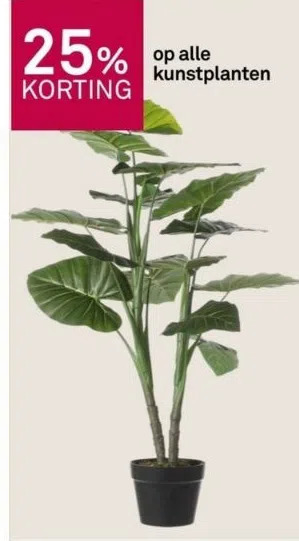 Karwei 25% korting op alle kunstplanten aanbieding