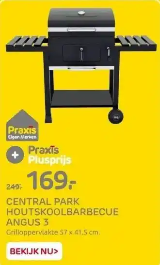 Praxis Central park houtskoolbarbecue angus 3 aanbieding