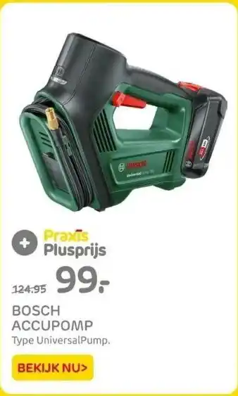 Praxis Bosch accupomp aanbieding