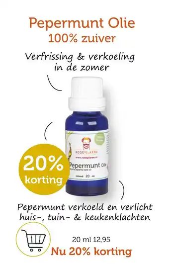 De Rode Pilaren Pepermunt Olie aanbieding