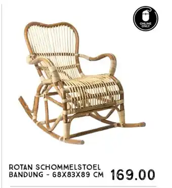 Xenos ROTAN SCHOMMELSTOEL BANDUNG - 68X83X89 CM aanbieding