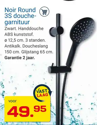 Kluswijs Noir Round 3S douchegarnituur aanbieding