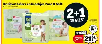 Kruidvat Kruidvat luiers en broekjes pure & soft aanbieding