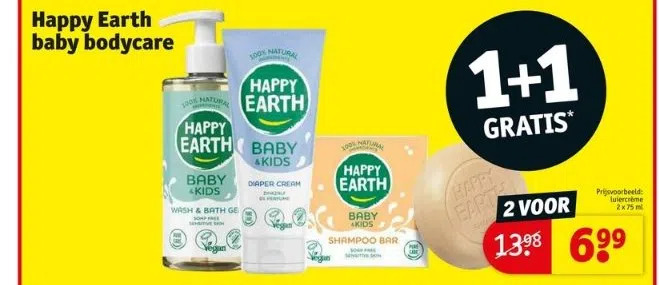 Kruidvat Happy earth baby bodycare aanbieding