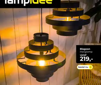 Lampidee Blagoon - Hanglamp 5 metalen ringen antraciet aanbieding