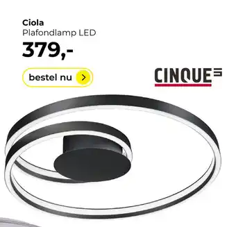 Lampidee Ciola - Plafondlamp CINQUE LED zwart DTW 3680lm aanbieding