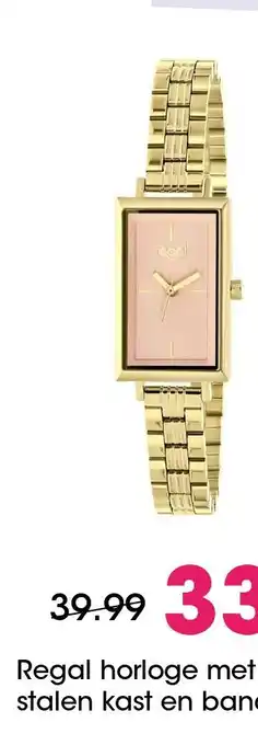 Lucardi Regal horloge met een stalen kast en band aanbieding