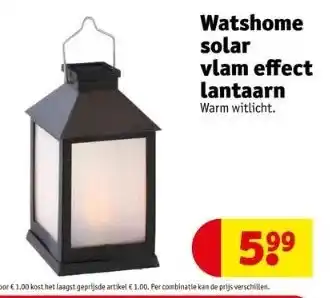 Kruidvat Watshome solar lantaarn vlam effect aanbieding