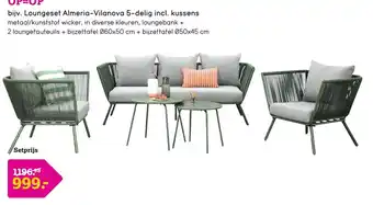 Leen Bakker Loungeset Almeria-Vilanova 5-delig incl. kussens aanbieding