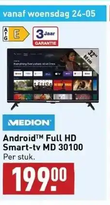 ALDI Androidtm full hd smart-tv md 30100 per stuk. aanbieding