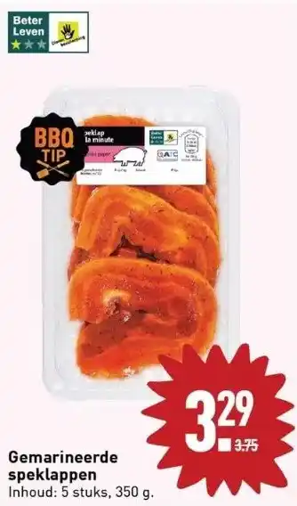 ALDI Gemarineerde speklappen inhoud: 5 stuks, 350 g. aanbieding