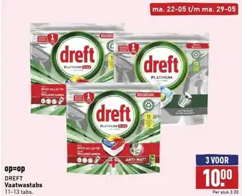 ALDI Dreft vaatwastabs 11-13 tabs. aanbieding