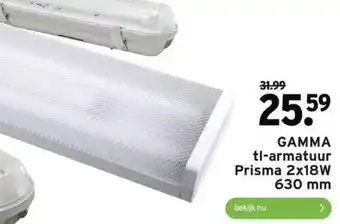 GAMMA Gamma tl-armatuur prisma 2x18w aanbieding