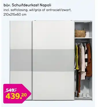 Leen Bakker Schuifdeurkast Napoli aanbieding