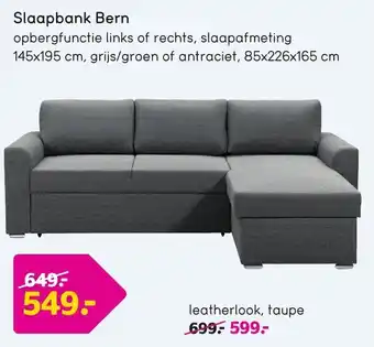 Leen Bakker Slaapbank Bern aanbieding