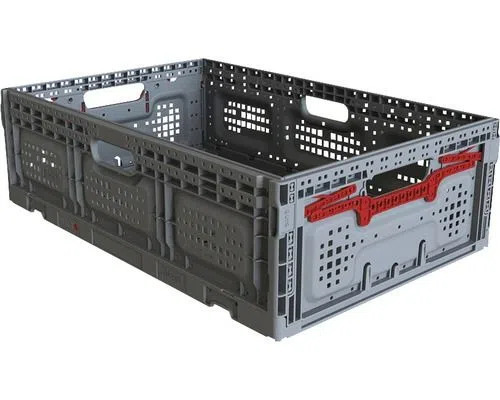 Hornbach Klapkrat 43 l, 600x400x180 mm, grijs rood aanbieding