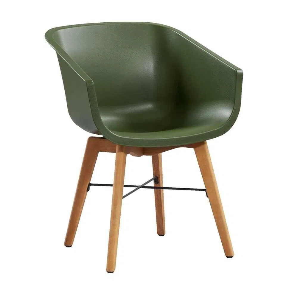 Leen Bakker Hartman kuipstoel amalia - groen - eucalyptus onderstel aanbieding