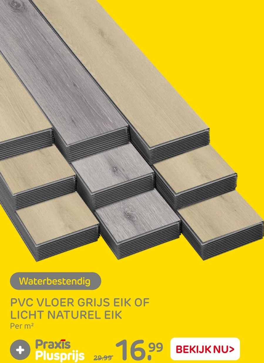 Pvc vloer grijs eik of licht naturel eik aanbieding bij Praxis