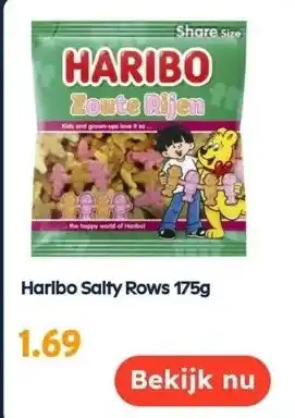 Ochama Haribo salty rows 175g aanbieding