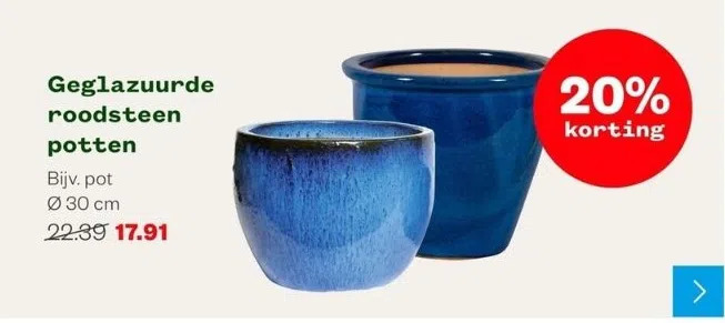 Welkoop Geglazuurde roodsteen potten aanbieding