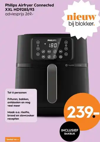 Blokker Philips Airfryer Connected XXL HD9285/93 aanbieding