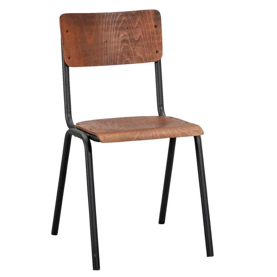 Leen Bakker Eetkamerstoel oscar - hout - bruin/zwart aanbieding