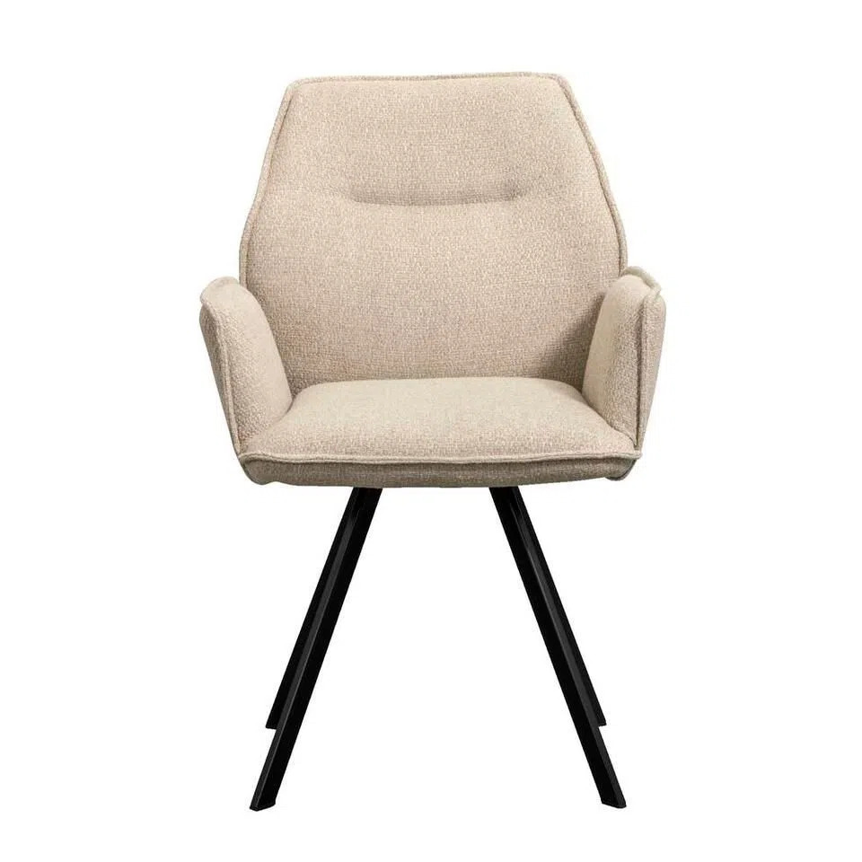 Leen Bakker Eetkamerstoel raf - stof - beige aanbieding