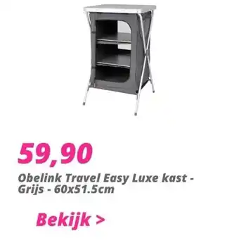 Obelink Obelink travel easy luxe kast - grijs - 60x51.5cm aanbieding