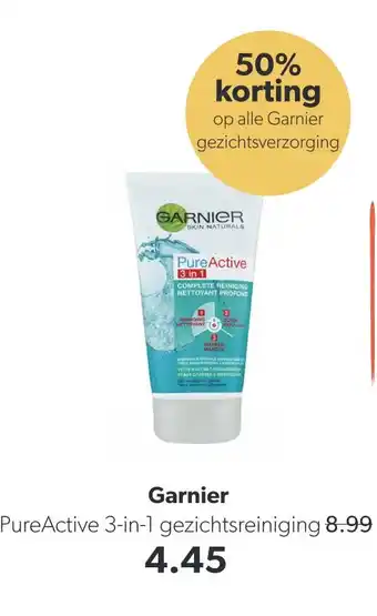 Wehkamp Garnier PureActive 3-in-1 gezichtsreiniging aanbieding