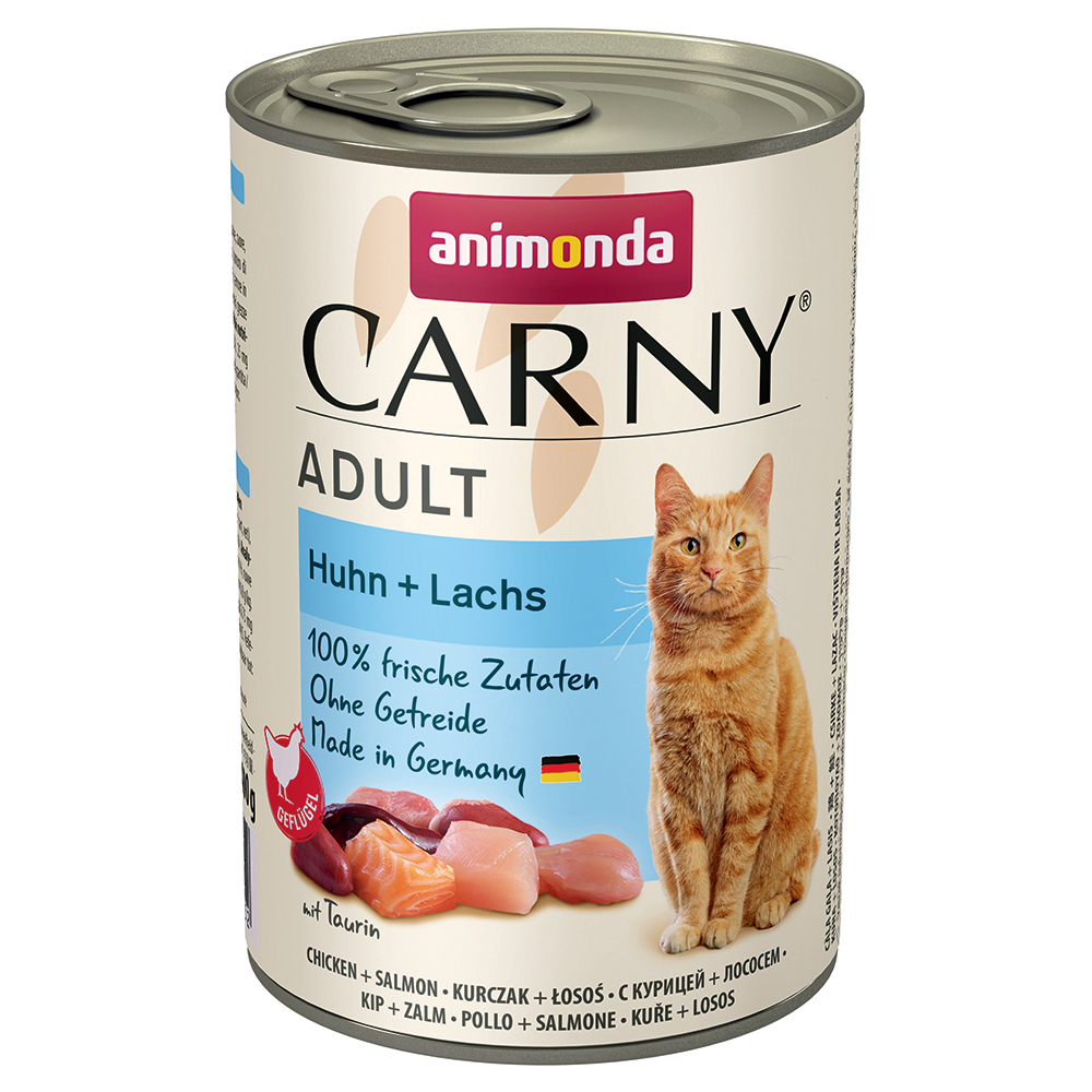 Zooplus 6x400g adult kip & zalm animonda carny kattenvoer aanbieding