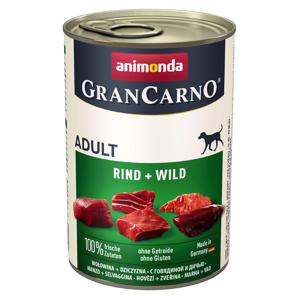 Zooplus 5 + 1 gratis! animonda grancarno hondenvoer 6 x 400 g -  adult kalkoen & wild (6 x 400 g) aanbieding