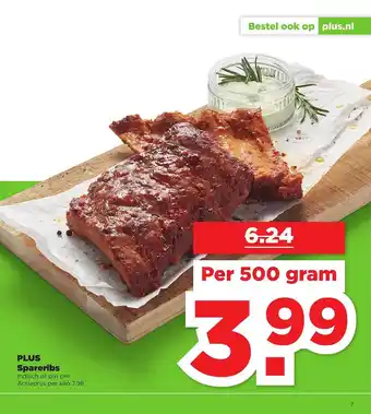 PLUS Spare Ribs 500gram aanbieding