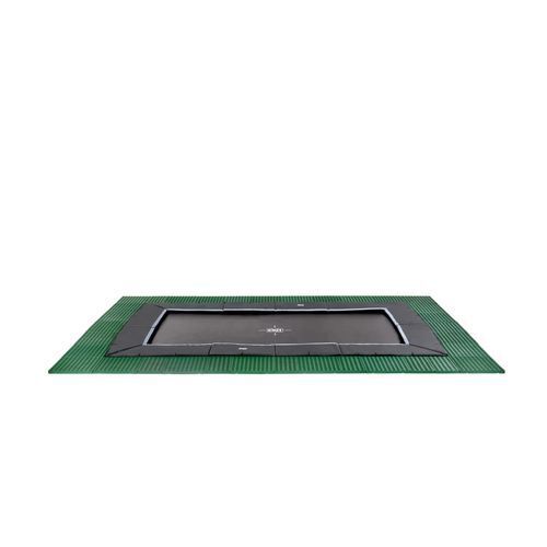 Praxis Exit in-ground trampoline dynamic met veiligheidstegels freezone 244x427cm zwart aanbieding